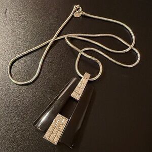 Givenchy Black and Silver Stones Geometric Necklace
